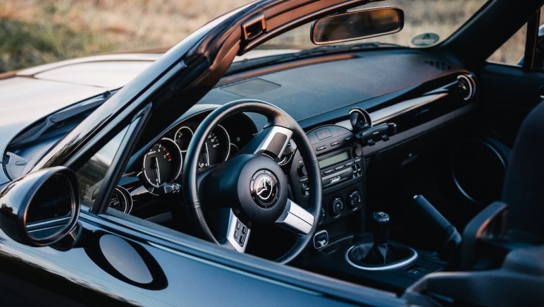 INTERIOR OF MODERN MAZDA MX 5