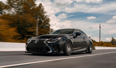 BLACK LEXUS ON ROAD