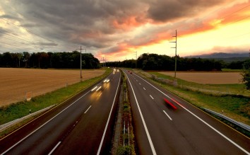 ROAD MOTORWAY FREEDOM EVENING