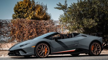 GREY LAMBORGHINI ON ROAD 