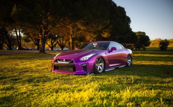 PURPLE NISSAN ON THE FIELD