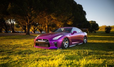 PURPLE NISSAN ON THE FIELD