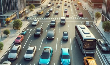 CARS ON THE CITY ROAD