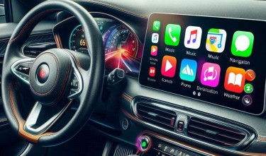 APPLE CARPLAY DISPLAY INSIDE CAR 