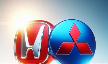 HONDA AND MITSUBISHI LOGO TOGETHER