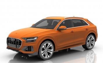 AUDI Q8 CAR VEHICLE TRANSPORTATION ORANGE