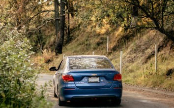 BLUE CHEVROLET ON ROAD 