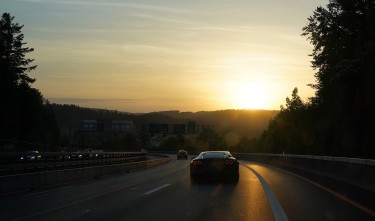 SUNSET ROAD FERRARI CAR EVENING