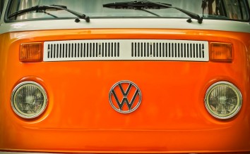 ORANGE  VOLKSWAGEN BEATLE VAN